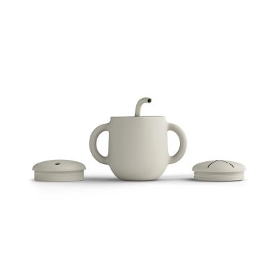 Cana De Antrenament, Cu Pai Flexibil, Din Silicon, Fara Bpa, Bps, Pvc Si Ftalati  2in1, 250 Ml, Cream Pjbcap_c
