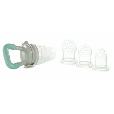 Dispozitiv de hranire, Jane, Pentru fructe si legume, Cu trei adaptoare din silicon, Fara BPA, 6+ luni, Mint BYN8420421086254