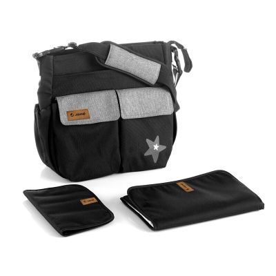Geanta pentru mamici, Jane, Cu 2 buzunare exterioare, Cu multiple compartimente, Cu saltea de infasat inclusa, 44 x 34 cm, Conform cu standardul de securitate europeana EN 71-3:2019, Soil BYN8420421050453
