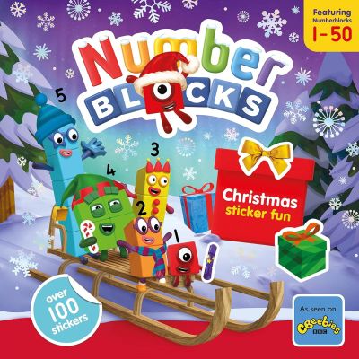 Carte cu abtibilduri numberblocks - craciun fericit