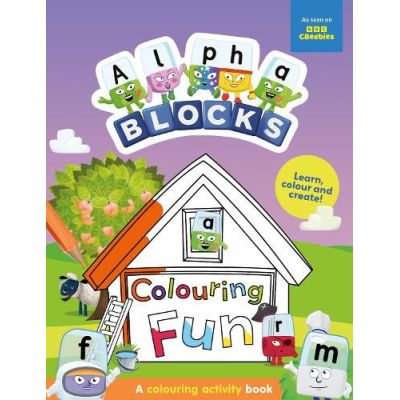 Carte de colorat cu activitati - distractie cu alphablocks