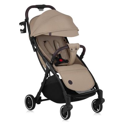 Carucior sport, Lionelo, Julie One, De la nastere, Greutate redusa, Cu accesorii, Cadru din aluminiu, 0-22 kg, Pliere compacta pentru avion, Conform cu standardele europene de securitate EN1888-1 si EN1888-2, Bej BYNLO-JULIE_ONE_BEIGE_SAND
