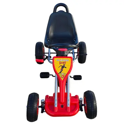 Kart cu pedale pentru copii A05 Kidscare, culoare rosu, frana de mana, pentru 3-6 ani, roti gonflabile SUPKC_A05_Red