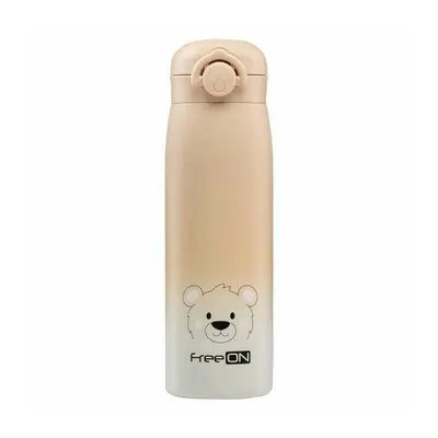 Termos lichide, FreeON, Din otel inoxidabil, Cu mentinere de temperatura de pana la 12 ore, 480 ml, Beige BYN380708