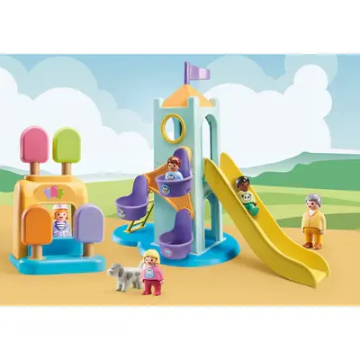 PLAYMOBIL - 1.2.3 CASTEL DE AVENTURA CU STAND DE INGHETATA ARTPM71326