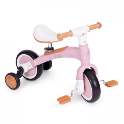 Bicicleta cu pedale 3 in 1 si roti ajutatoare ecotoys lc-v1359 - roz edeedilc-v1359pink