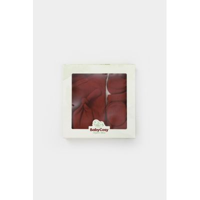 Cutie 4 piese pentru nou nascut - 100% bumbac organic - Caramiziu, BabyCosy JEMBC-CSYM26503