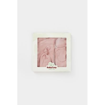 Cutie 4 piese pentru nou nascut - 100% bumbac organic - Powder, BabyCosy JEMBC-CSYM26507