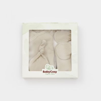 Cutie 4 piese pentru nou nascut - 100% bumbac organic - Verde pal, BabyCosy JEMBC-CSYM26502