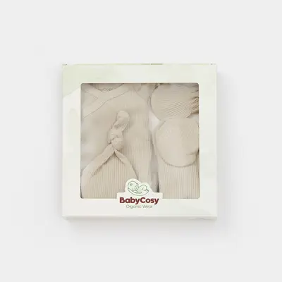 Cutie 4 piese pentru nou nascut - 100% bumbac organic - Verde pal, BabyCosy JEMBC-CSYM26502