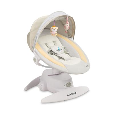 Leagan electric rotativ 360⁰ cu telecomanda, melodii, sunete, senzor de mișcare și inclinare reglabila Caretero OPTI Bej PMICTERO-8005