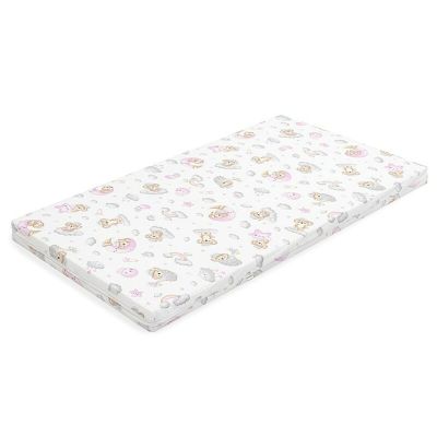 Saltea patut bebe, New Baby, Din spuma, Cu husa detasabila, 120x60x6 cm, 0 luni+, Pink Koala BYN53008