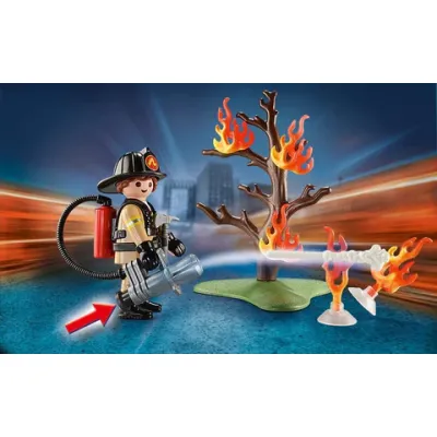 Playmobil - Set Portabil Pompier Si Catel ARTPM70310