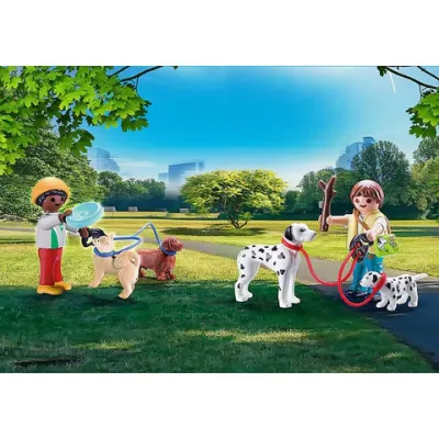 Playmobil - Set Portabil Copii Cu Catelusi ARTPM70530