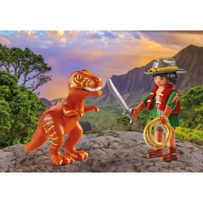 Playmobil - Set 2 Figurine - Bandit Cu T-Rex ARTPM71206