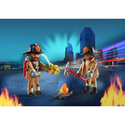 Playmobil - Set 2 Figurine - Pompieri Cu Accesorii ARTPM71207