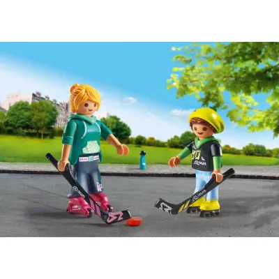 Playmobil - Set 2 Figurine - Mama Si Copilul Jucand Hochei ARTPM71209