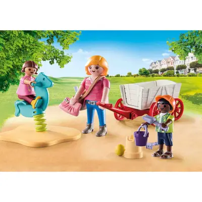 Playmobil - Set Invatatoare Si Copii In Carucior ARTPM71258