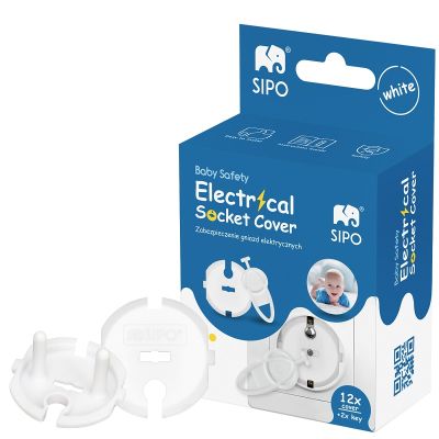 Set 12 capace de protectie pentru prize cu impamantare, cu doua cheite, SIPO EKDSBS-F20