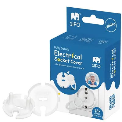 Set 12 capace de protectie pentru prize cu impamantare, cu doua cheite, SIPO EKDSBS-F20