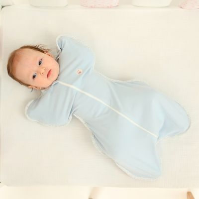 Sac de dormit nou-nascut Swaddle First Sleep Blue Skies, 60 cm, 1.5 tog KDEFSBS015