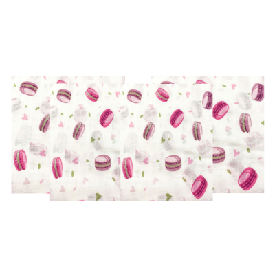 Lavete din muselina 4 buc,  40x40 cm, macarons pink Kreis Design