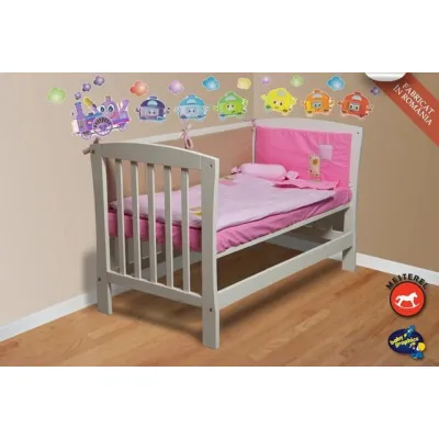 Patut alb bebe junior 0-4 ani Mos Ene, fara saltea - MES012