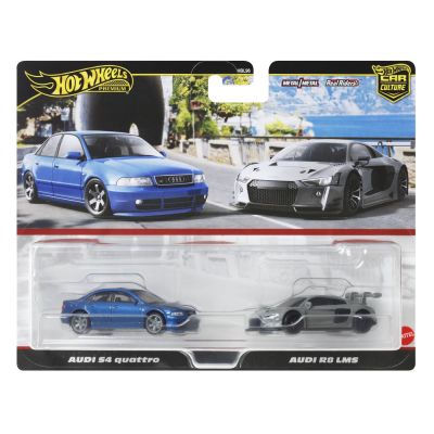 HOT WHEELS PREMIUM SET 2 MASINUTE METALICE AUDI S4 QUATTRO SI AUDI R8 LMS SCARA 1:64 VIVMTHBL96_JDY82
