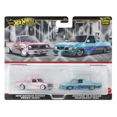 HOT WHEELS PREMIUM SET 2 MASINUTE METALICE DATSUN SUNNY TRUCK SI NISSAN HARDBODY SCARA 1:64 VIVMTHBL96_HRR78