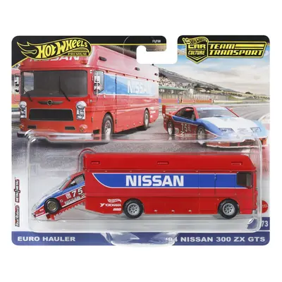 HOT WHEELS TRANSPORTATOR EURO HAULER CU MASINUTA NISSAN 300 ZX GTS SCARA 1:64 VIVMTFLF56_HRV44