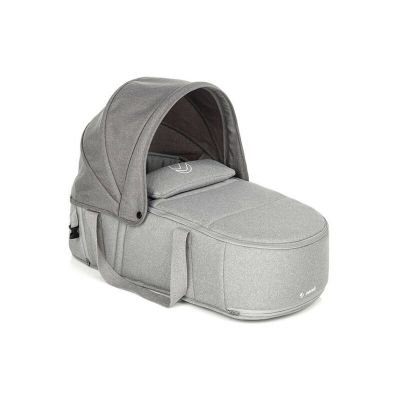Landou portabil, Jane, Montare in carucior, Cu manere, Cu salteluta, 95% materiale reciclate cu protectie UPF50, 67x29.5x43 cm, 0-9 Kg, Dim Grey BYN8420421085912