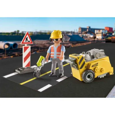 Playmobil - Set Cadou Dispozitiv De Taiere Asfalt ARTPM71185