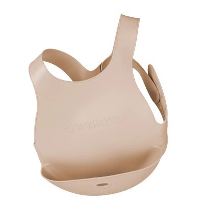Baveta Flexi Bib Minikoioi, 100% Premium Silicone – Bubble Beige KRT101020009