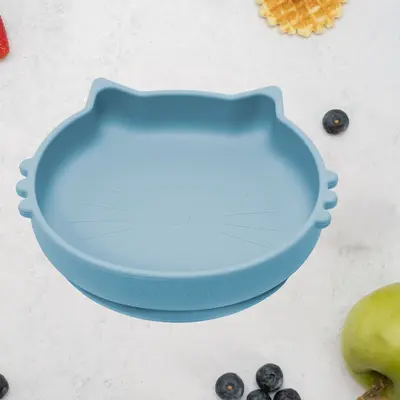 Bol din silicon, AppeKids, Kitty II - Aqua Blue KRTAK275282