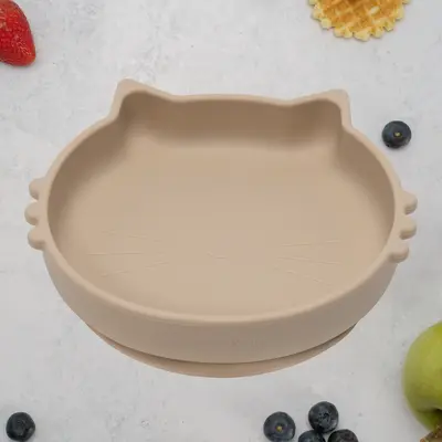 Bol din silicon, AppeKids, Kitty II - Bubble Beige KRTAK275251