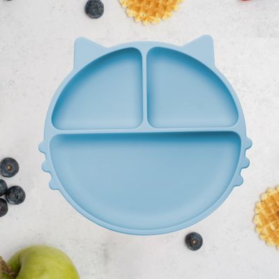 Farfurie compartimentata din silicon cu ventuza, AppeKids - Kitty - Aqua Blue KRTAK275336