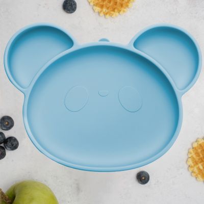 Farfurie din silicon cu ventuza, AppeKids, Panda - Aqua Blue KRTAK275886