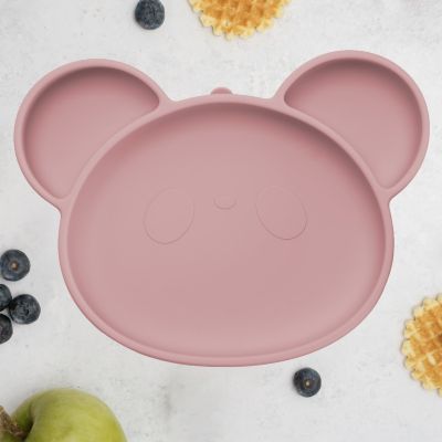 Farfurie din silicon cu ventuza, AppeKids, Panda - Old Rose KRTAK275879