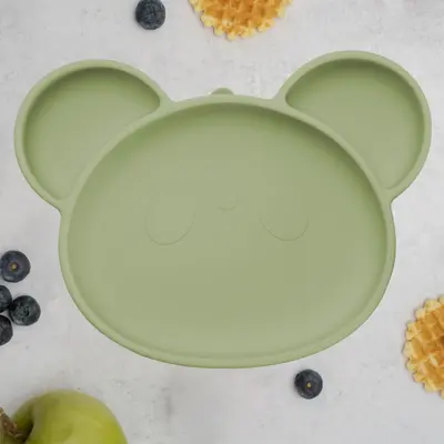 Farfurie din silicon cu ventuza, AppeKids, Panda - Raw Green KRTAK275893