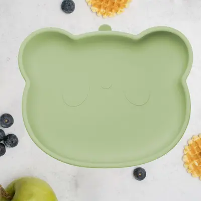 Farfurie din silicon cu ventuza, AppeKids, The Little Bear - Raw Green KRTAK275190