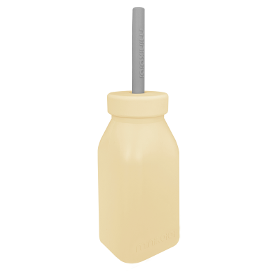 Sticla cu pai din silicon, Minikoioi - Mellow Yellow KRT101240003