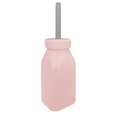 Sticla cu pai din silicon, Minikoioi - Pinky Pink KRT101240008