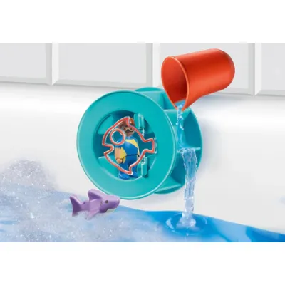 Playmobil - 1.2.3 Roata De Apa Cu Pui De Rechin ARTPM70636