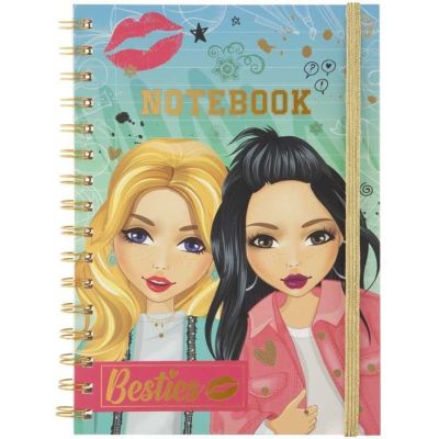 Caiet Besties A5 - 50 de pagini cu legare spirala pentru fetite creative Grafix GR140017 BBJGR140017_Albastru
