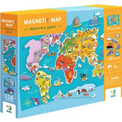 Puzzle magnetic - harta lumii (118 piese)