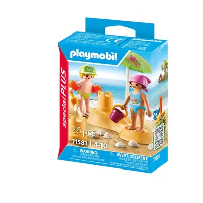 Playmobil - Figurine copii cu castel de nisip ARTPM71581