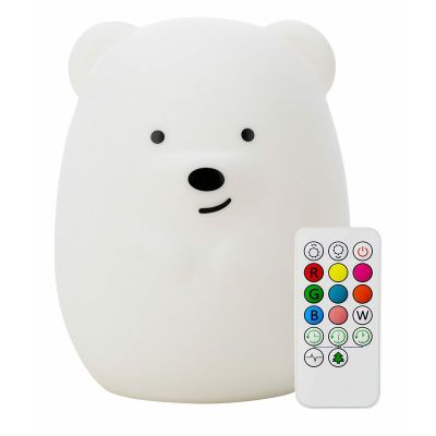 Lampa de veghe, FreeON, Silicon moale, Cu telecomanda si cablu USB, Cu 9 culori diferite si cronometru, Bear BYN84966