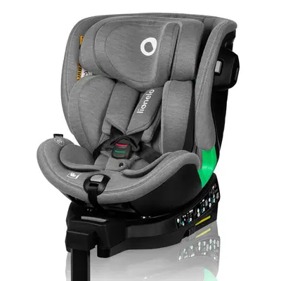 Scaun auto, Lionelo, Harmony i-Size, Rotire 360 grade, Protectie laterala, Cu spatar reglabil in 5 pozitii, Cu tetiera reglabila in 12 pozitii, 0-36 Kg, 40-150 cm, Cu Isofix, Husa din bambus, Conform cu ECE R129, Gri deschis BYNLO-HARMONY_I-SIZE_GREY_CONC