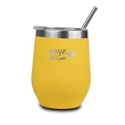 Cana termoizolanta cu pai nava 360ml galben smb10-262-103