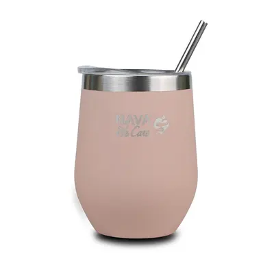 Cana termoizolanta cu pai nava 360ml roz smb10-262-100